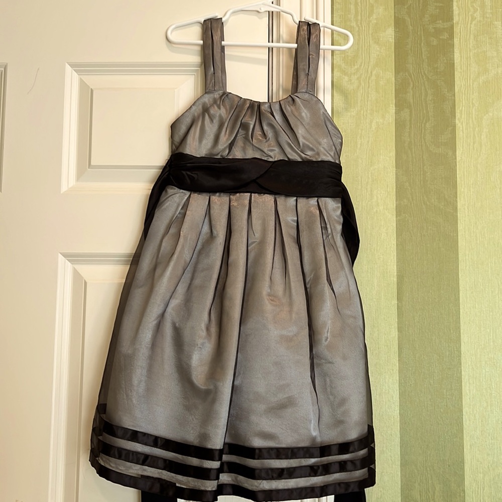 Girls formal sheer black dress